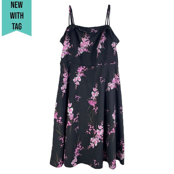 City Chic Holiday Romance Floral Print Fit & Flare Dress Size 14 - Picture 4 of 11